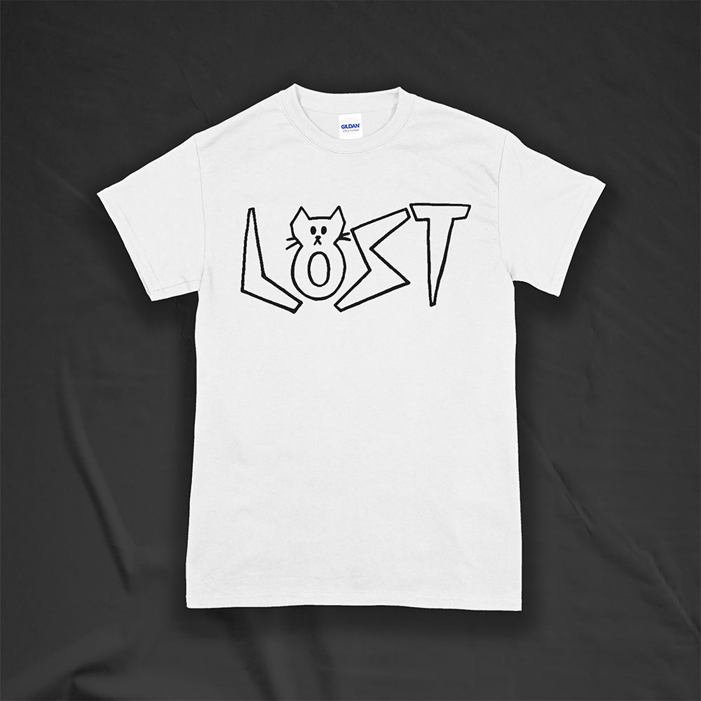 Charlottes Black Cat Letters. Hand drawn design of cat shaped letters. Drawn by my daughter Charlotte, and printed with black ink on a white shirt.