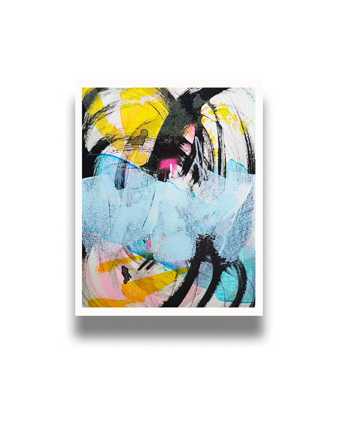 A bright, multicolored abstract painting by Canadian artist Christopher Reilly.