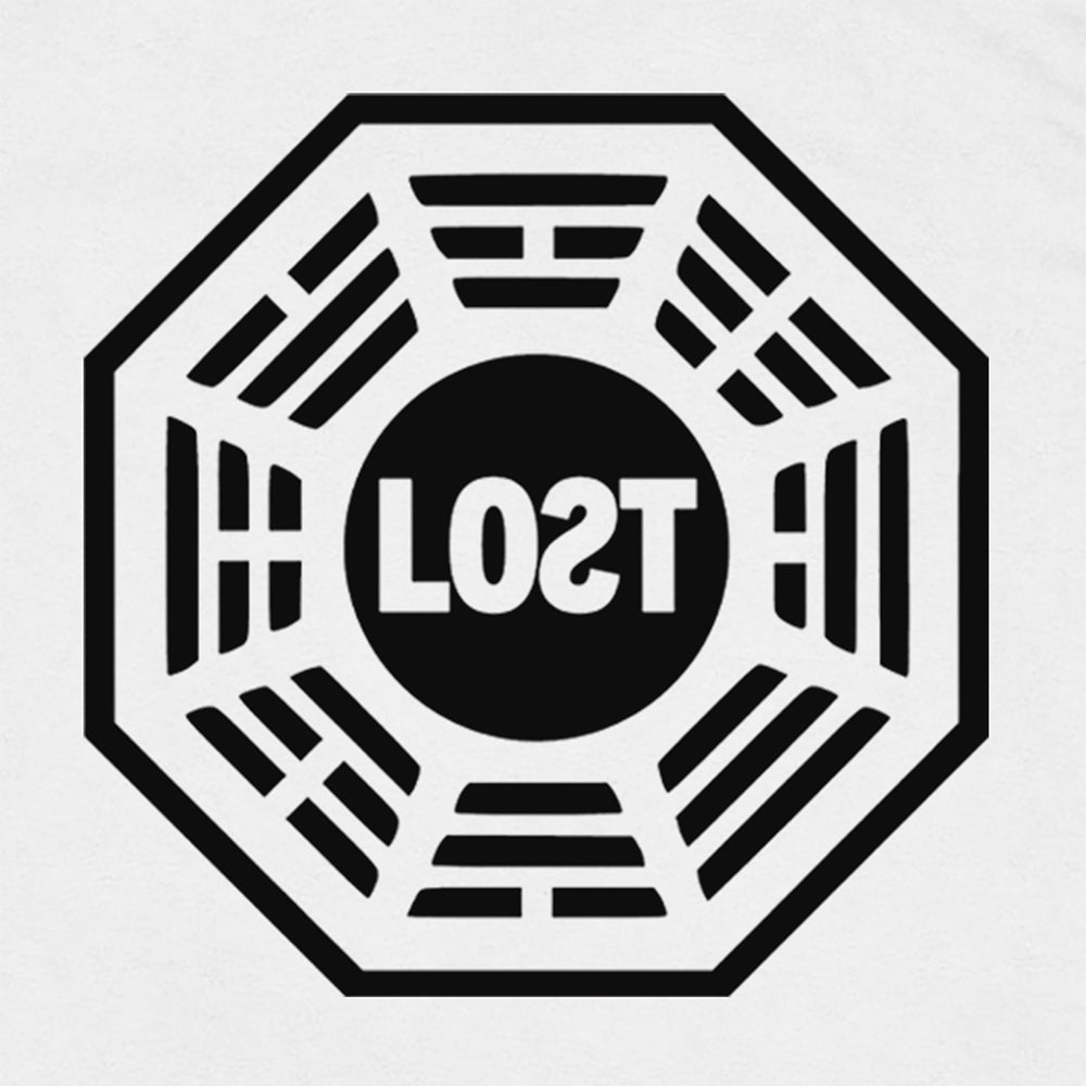 A close up view of the Lost Initiative t-shirt by Lost Streetwear. The bold black logo is screen printed on a crisp white shirt.