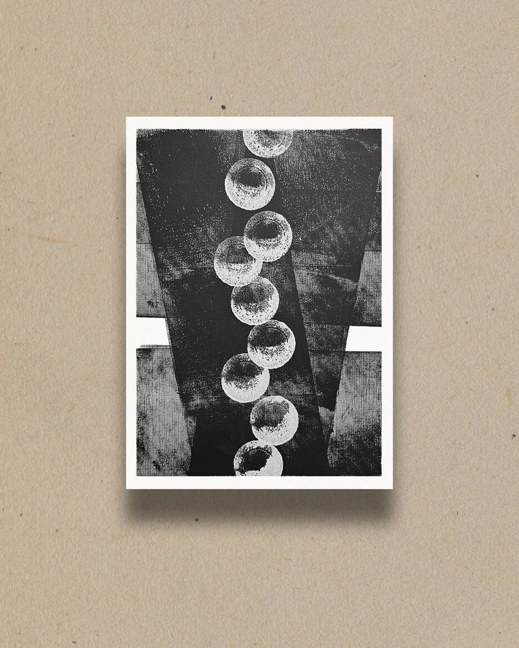 A monochromatic black and white abstract painting by Canadian artist Christopher Reilly