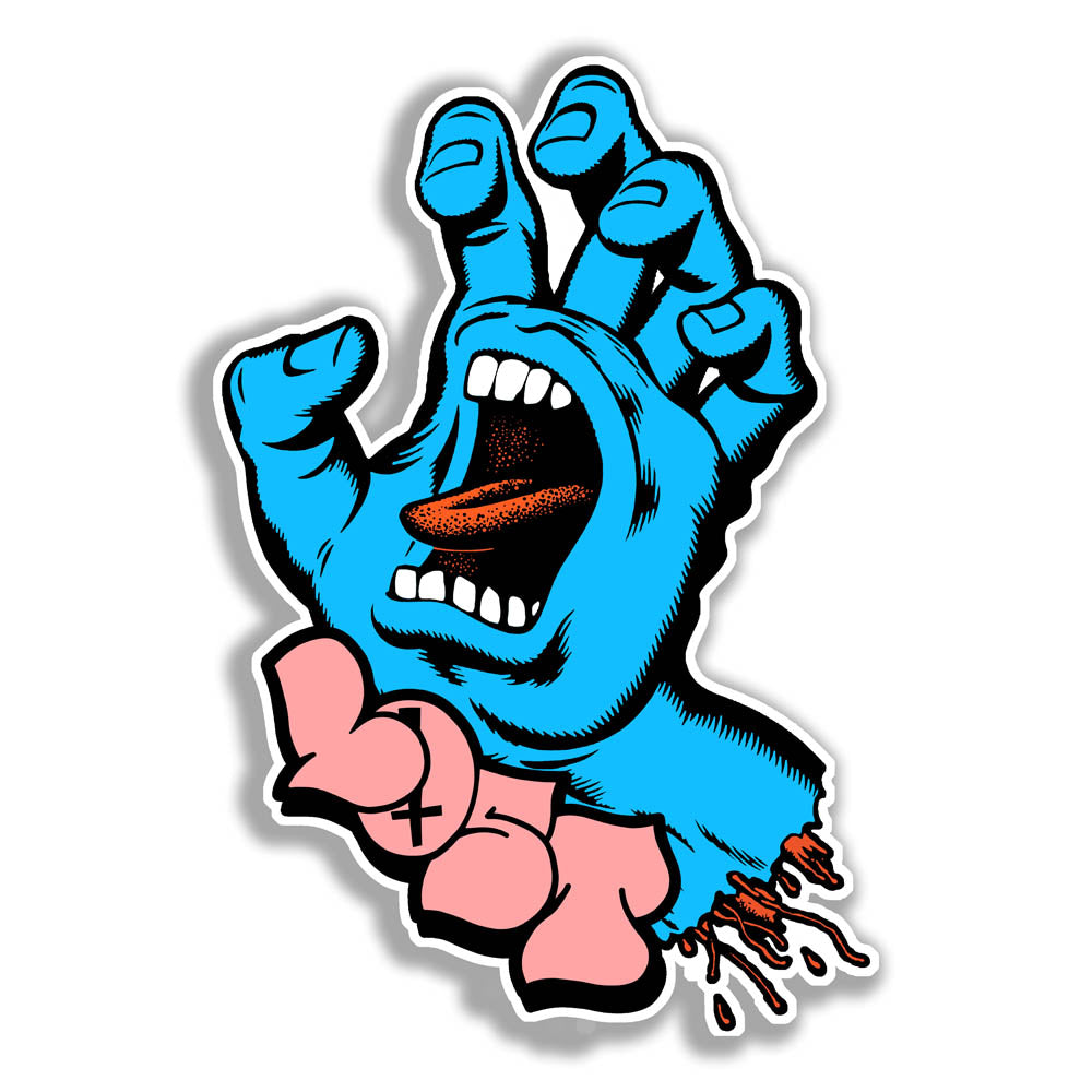 A re-imagined version of the iconic 80's logo with the addition of a pink graffiti throw-up by LOST. The die cut sticker has a white offset and is displayed against a solid white background.